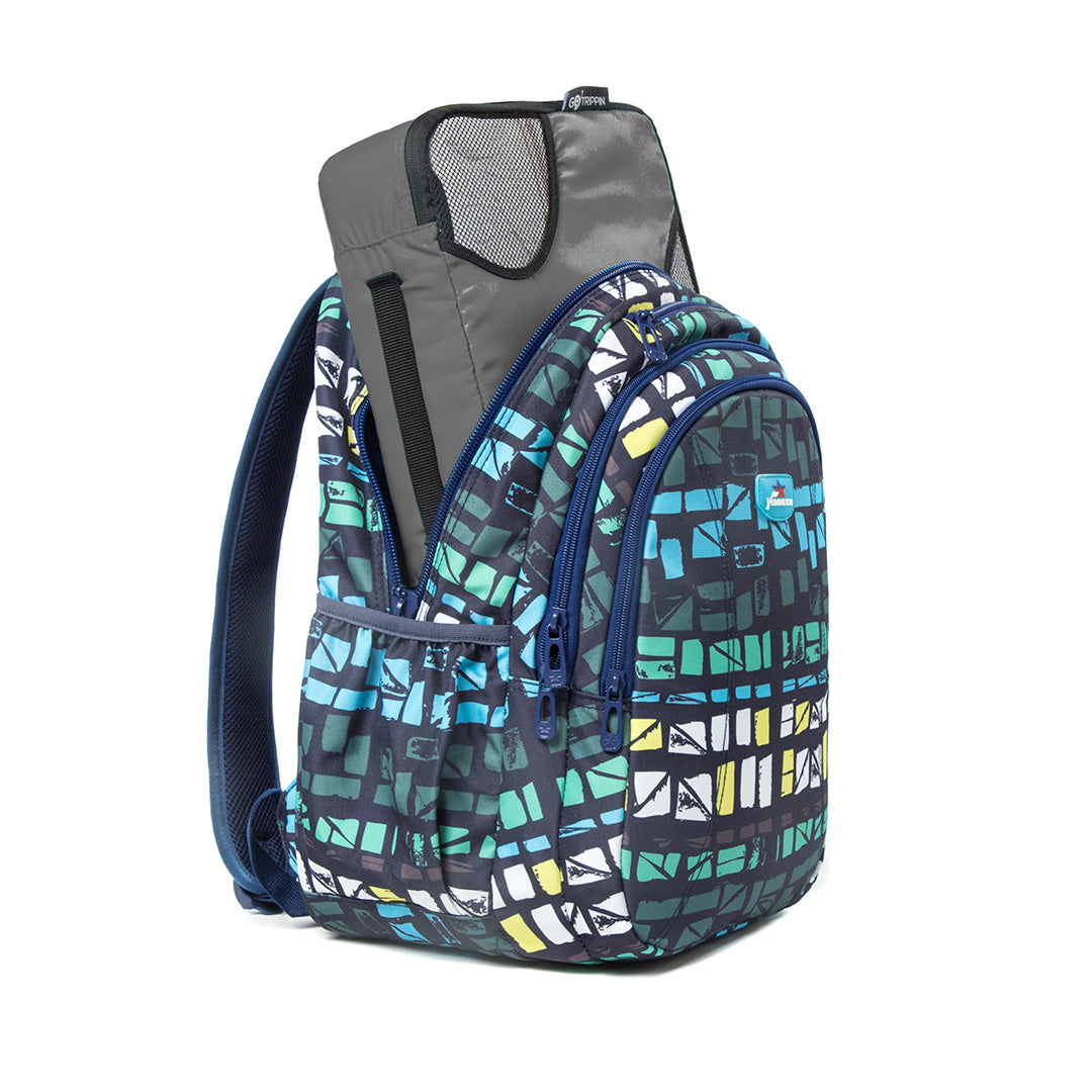 Destinio Travel Packing Cubes, 5 Pc Set, Grey/ Black/ Blue, Polyester Fabric
