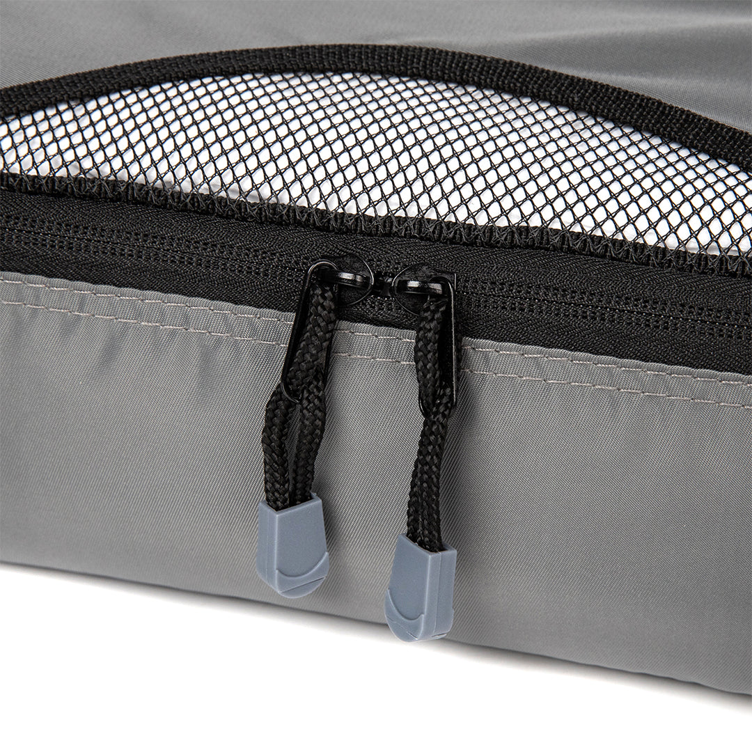 Destinio Travel Packing Cubes, 5 Pc Set, Grey/ Black/ Blue, Polyester Fabric