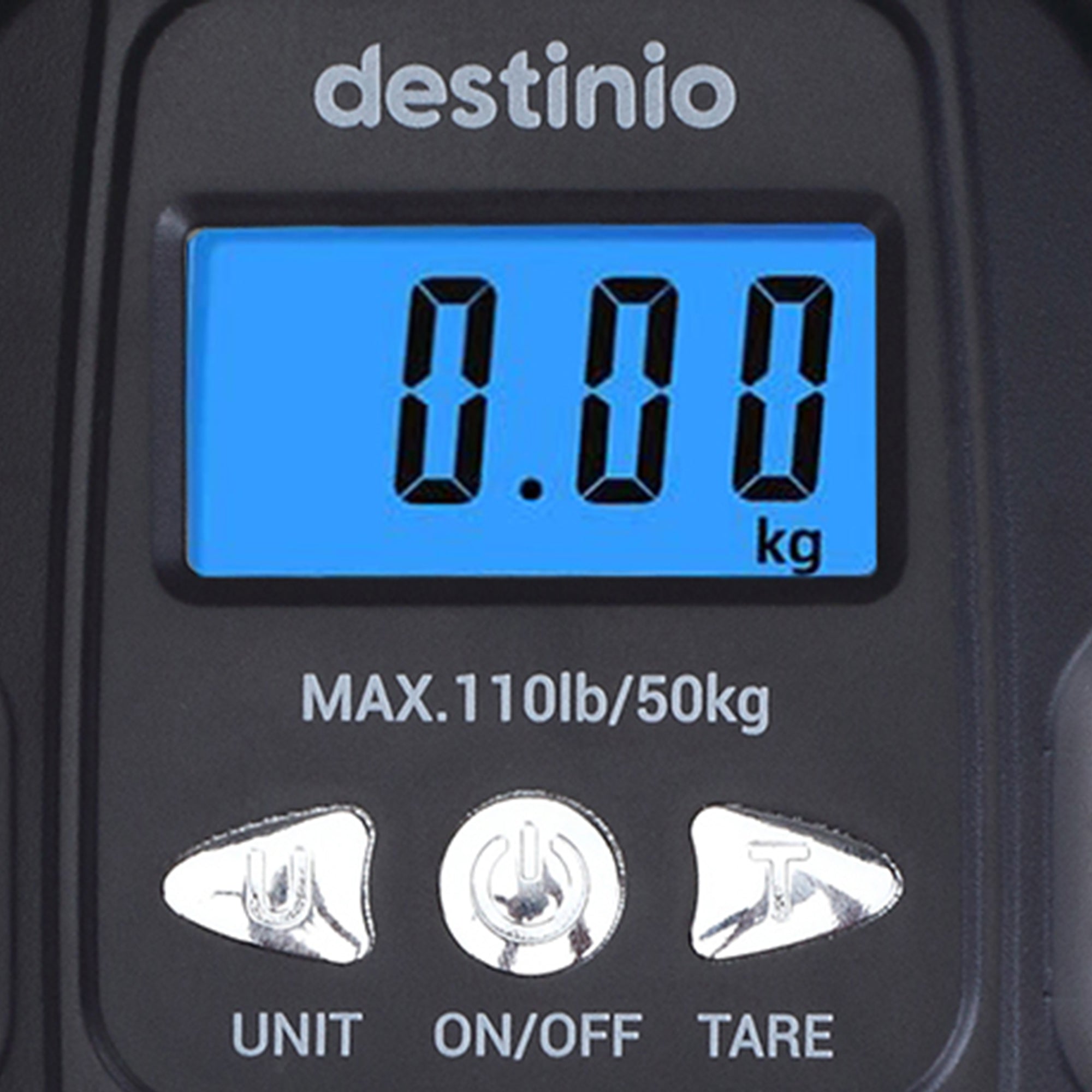 Destinio Hanging Weight Machine 50kg - Portable Digital Weighing Scale for Luggage, Gas Cylinder & Travel, Wide Soft Handle, Measuring Tape Included, Weighing Scale for Luggage Bags & Suitcase, Black