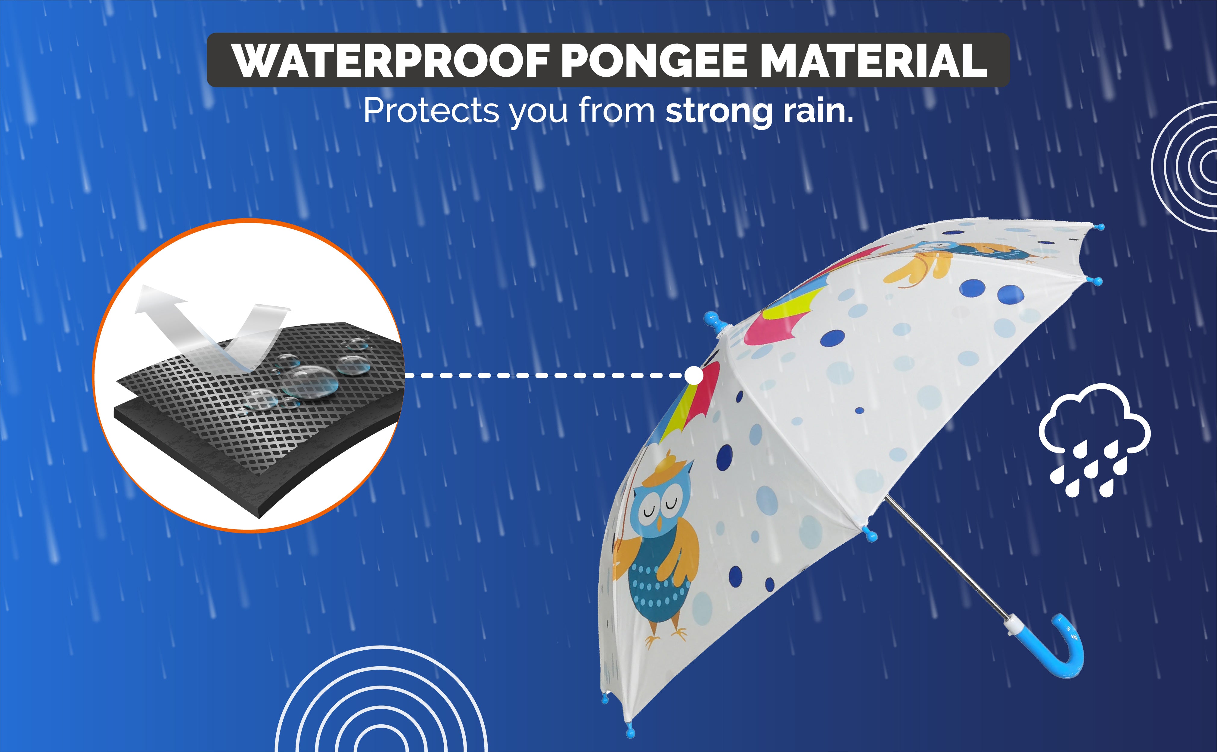 Destinio Umbrella for Kids; Stylish & Cute, Child Safe, 100% Waterproof; Kids Umbrella for Girls, Boys and Baby