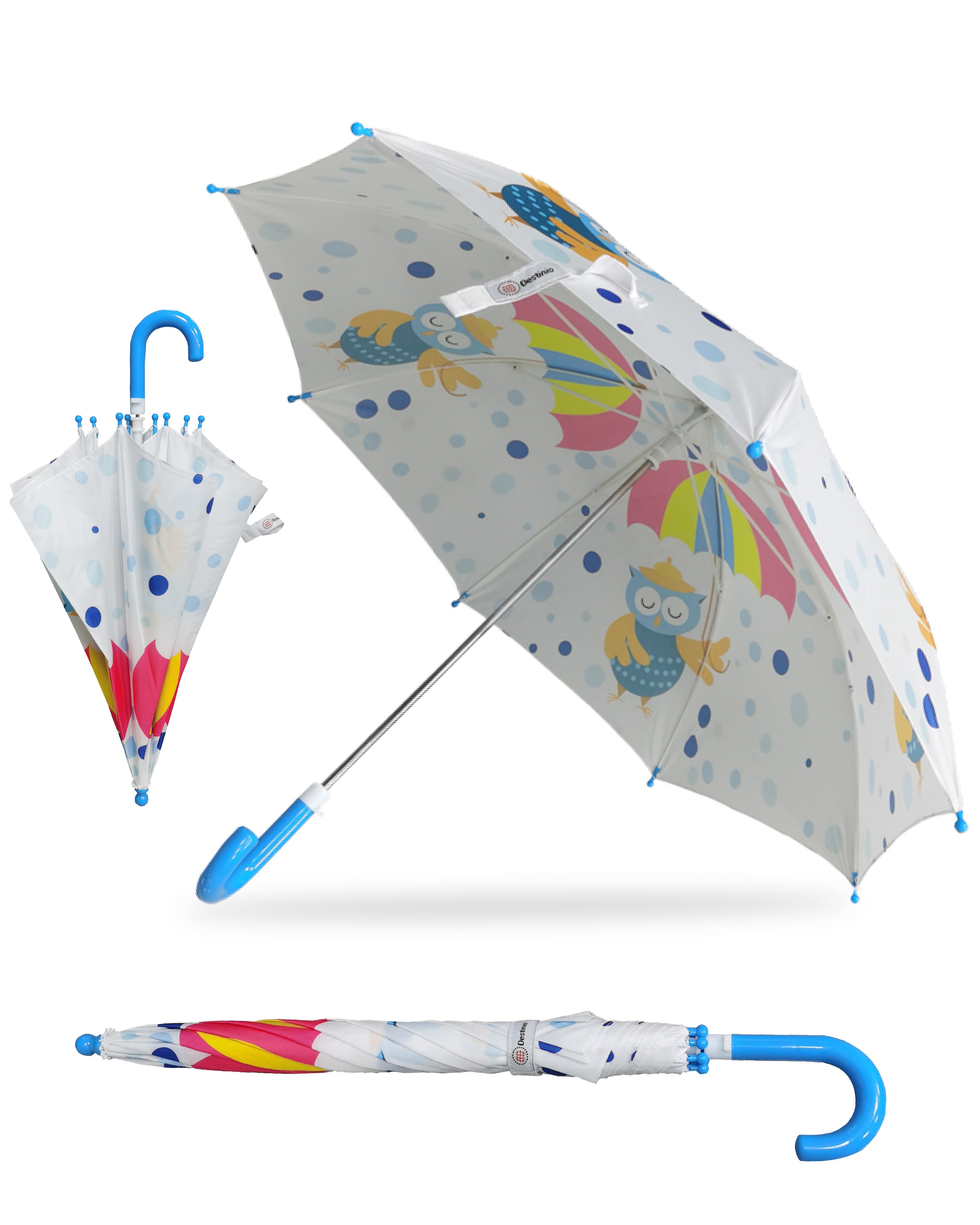 Destinio Umbrella for Kids; Stylish & Cute, Child Safe, 100% Waterproof; Kids Umbrella for Girls, Boys and Baby