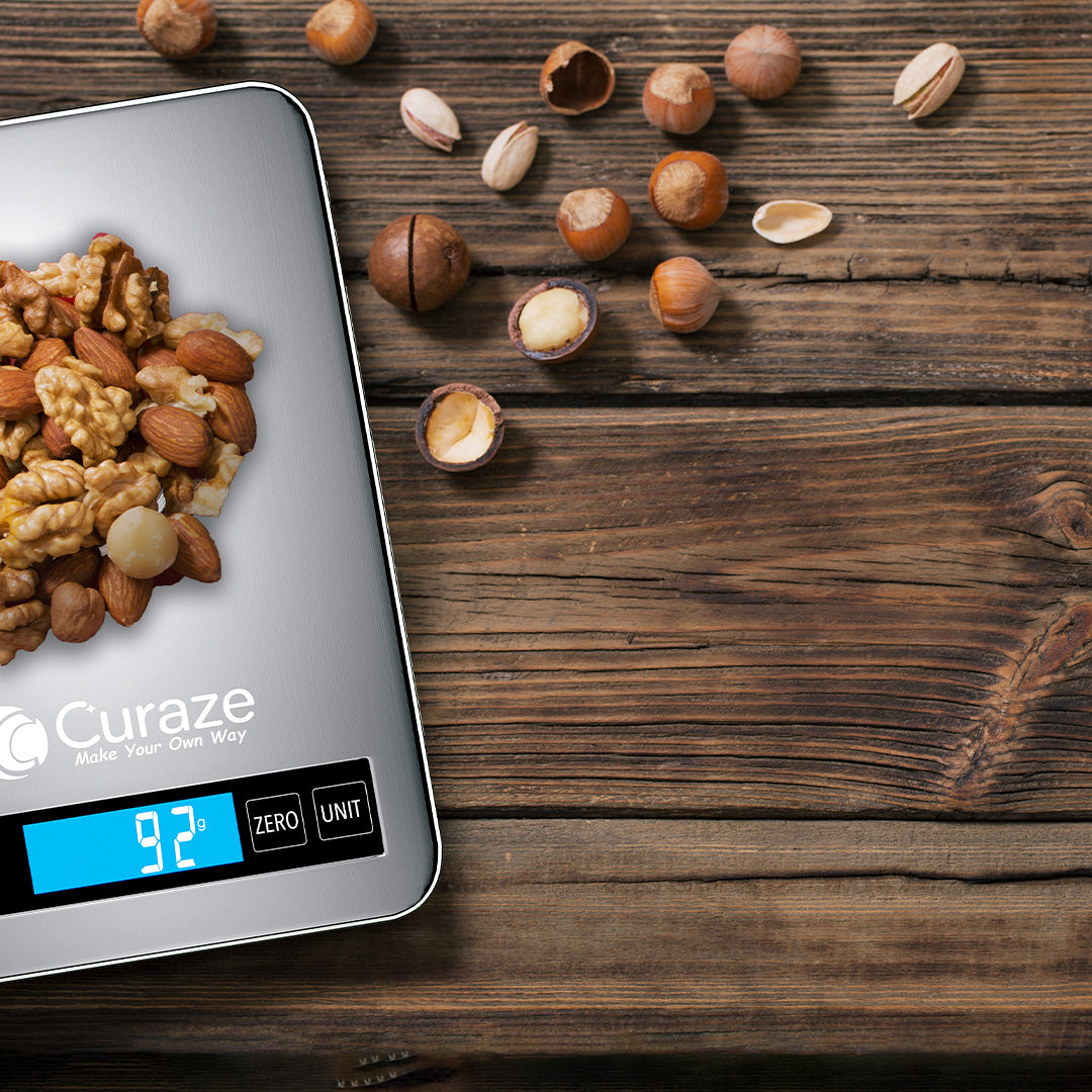 Curaze Kitchen Scale | Touch Screen Buttons, Multiple Units, TARE Function