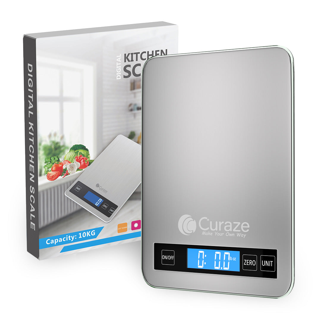 Curaze Kitchen Scale | Touch Screen Buttons, Multiple Units, TARE Function