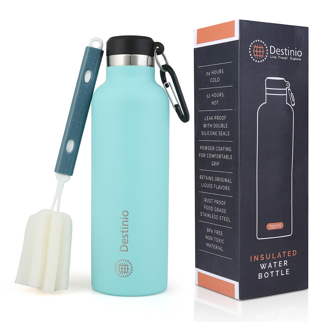 Destinio Insulated Bottle - 750 ML | Leakproof, Double-Walled Vacuum Insulation, 304 Grade Stainless Steel