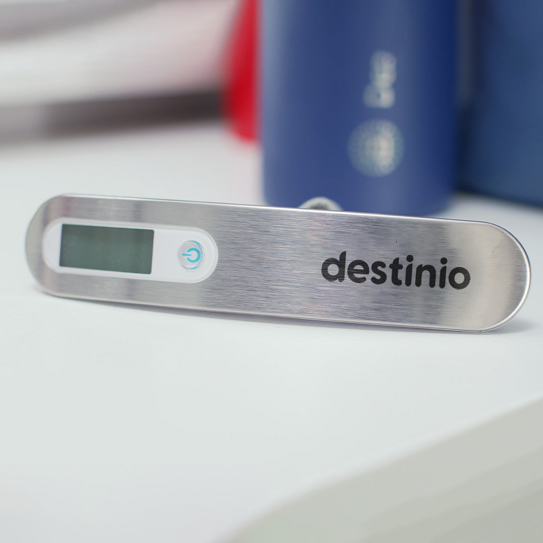 Destinio Travel Luggage Digital Weighing Scale, 50Kg Capacity, White, Stainless Steel Body