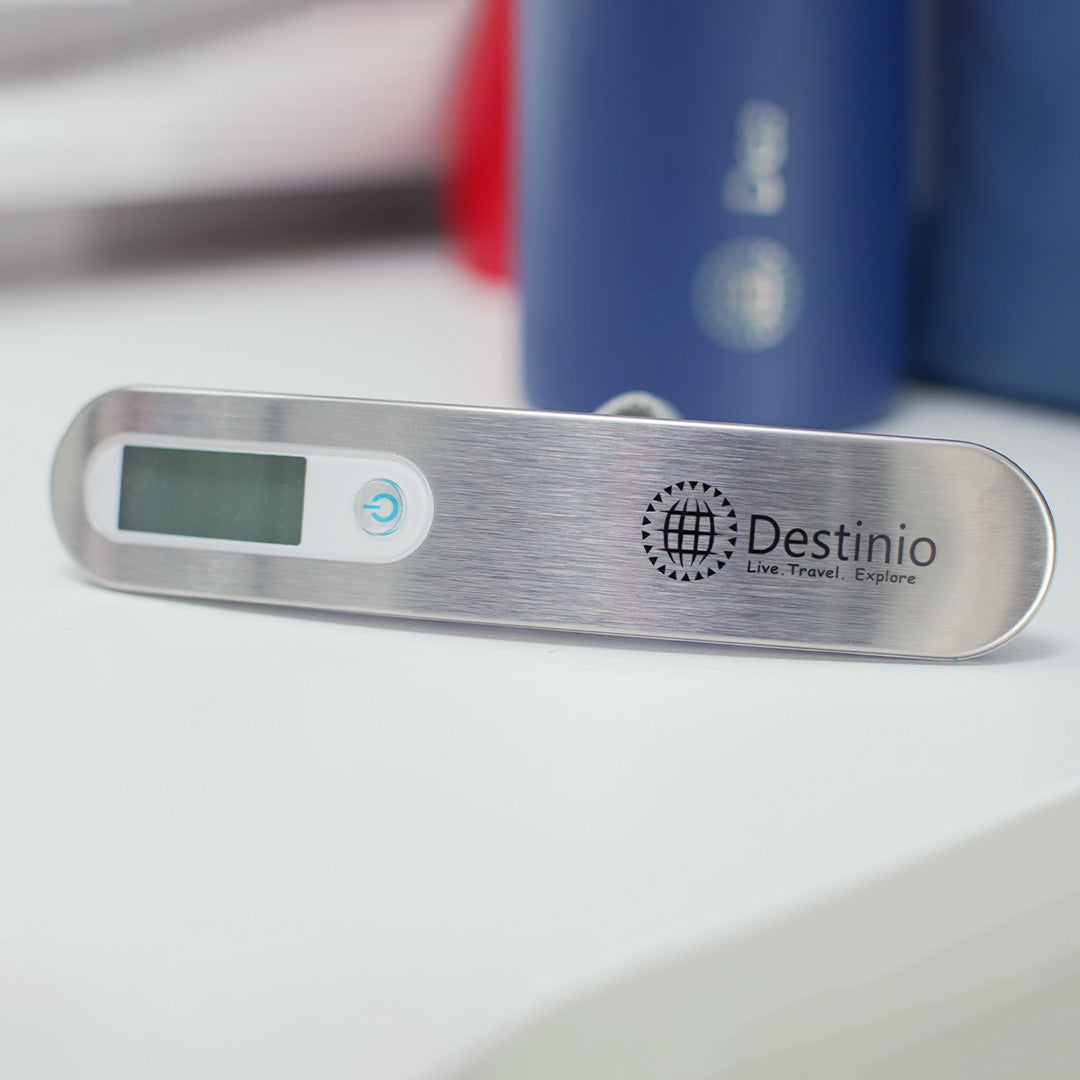 Destinio Travel Luggage Digital Weighing Scale, 50Kg Capacity, White, Stainless Steel Body