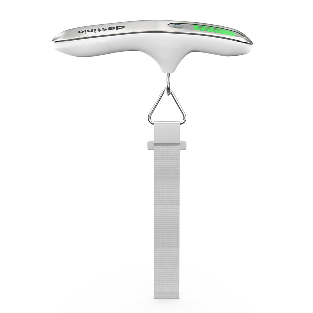 Destinio Travel Luggage Digital Weighing Scale, 50Kg Capacity, White, Stainless Steel Body