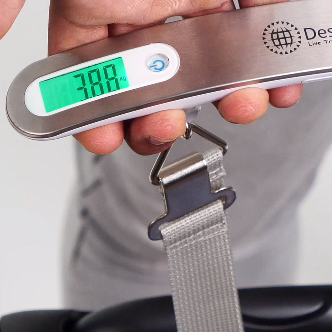 Destinio Travel Luggage Digital Weighing Scale, 50Kg Capacity, White, Stainless Steel Body