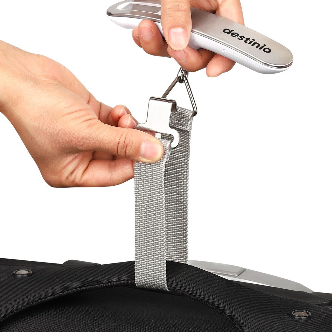 Destinio Travel Luggage Digital Weighing Scale, 50Kg Capacity, White, Stainless Steel Body