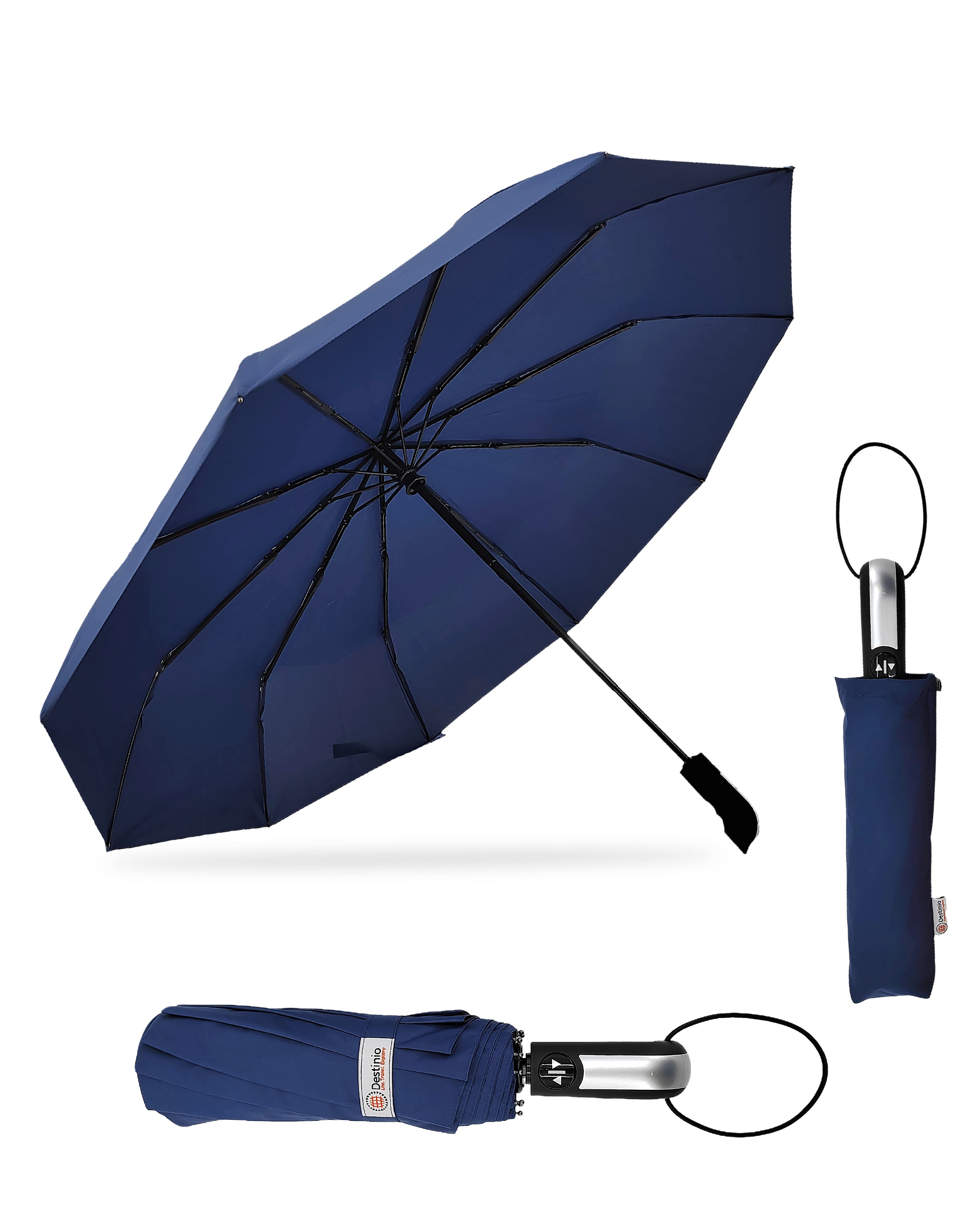 Destinio Umbrella for Women, Umbrella for Men - Automatic 3 Fold Windproof with Travel Cover with Auto Open and Close