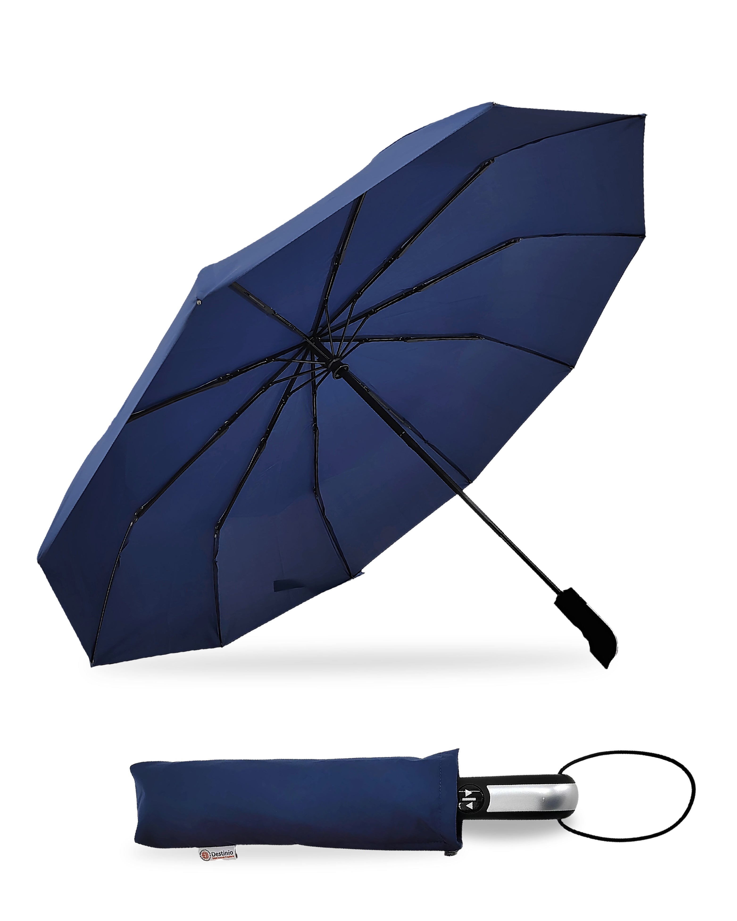 Destinio Umbrella for Women, Umbrella for Men - Automatic 3 Fold Windproof with Travel Cover with Auto Open and Close