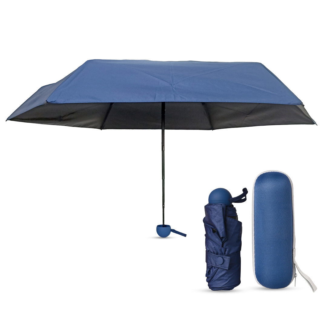 Destinio 19-inch Navy Blue Umbrella | 5-Fold, Ultra-Portable, UV Protection, Waterproof Canopy