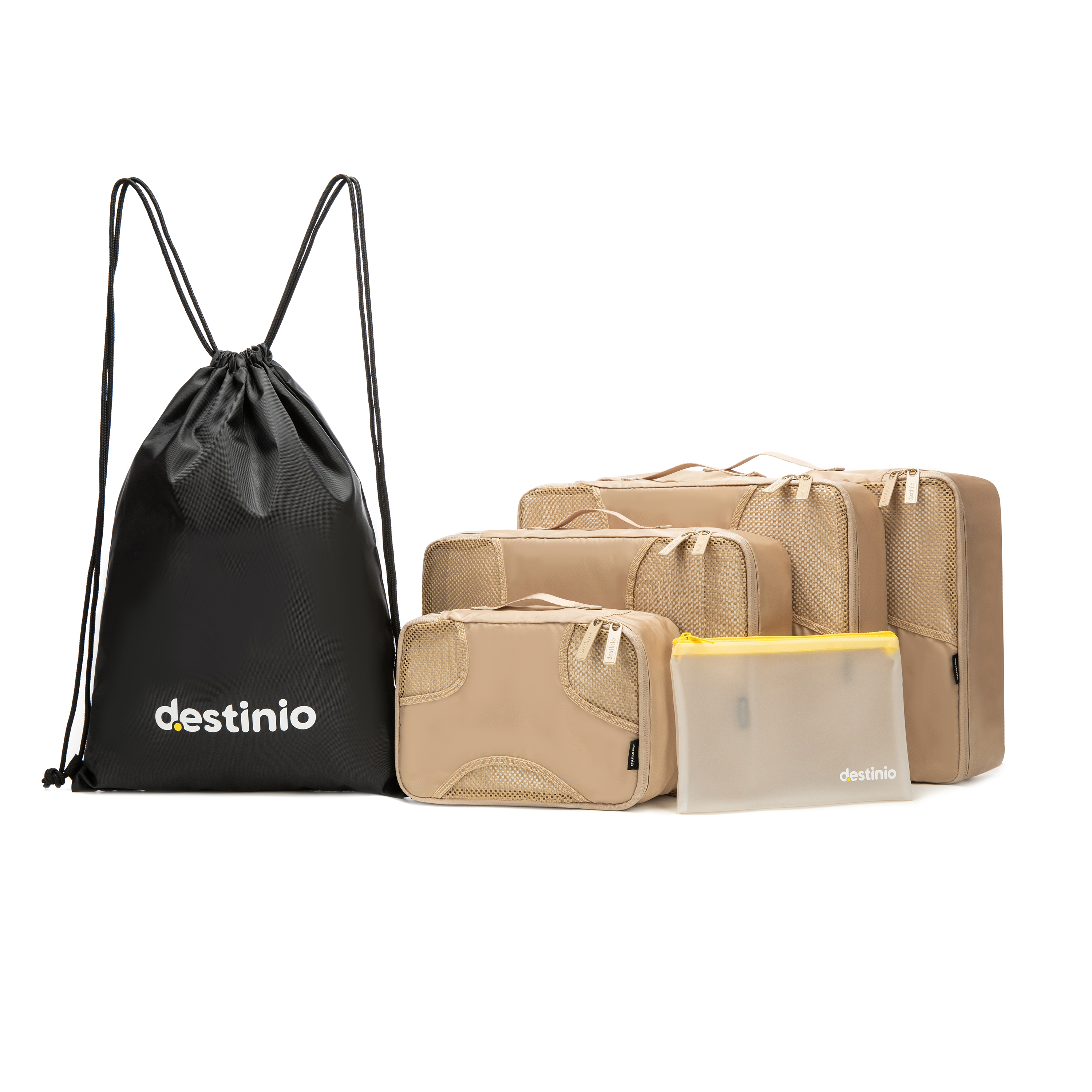 Ultimate Travel Combo for Her- Packing cubes set of 6, toiletry bag, waist bag & half moon sling bag