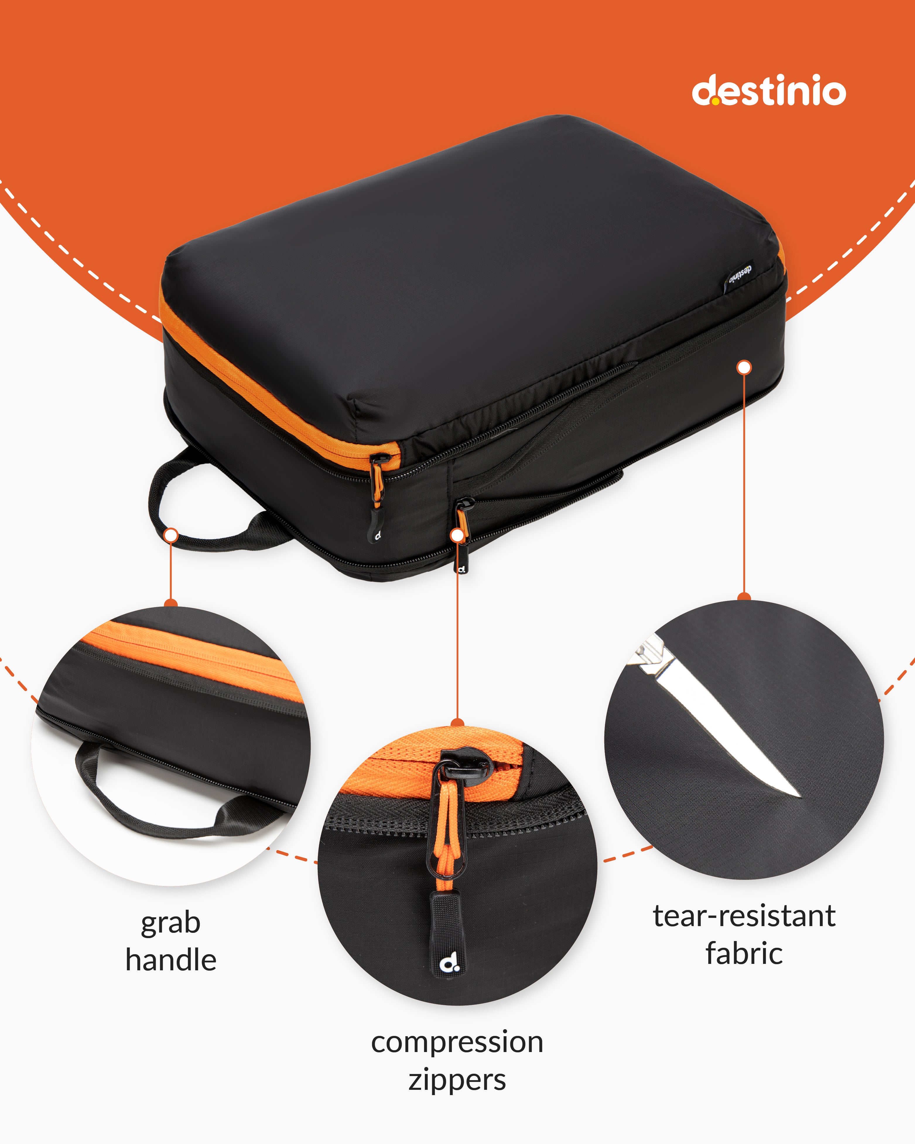 Destinio Compression Packing Cubes - 6 piece set