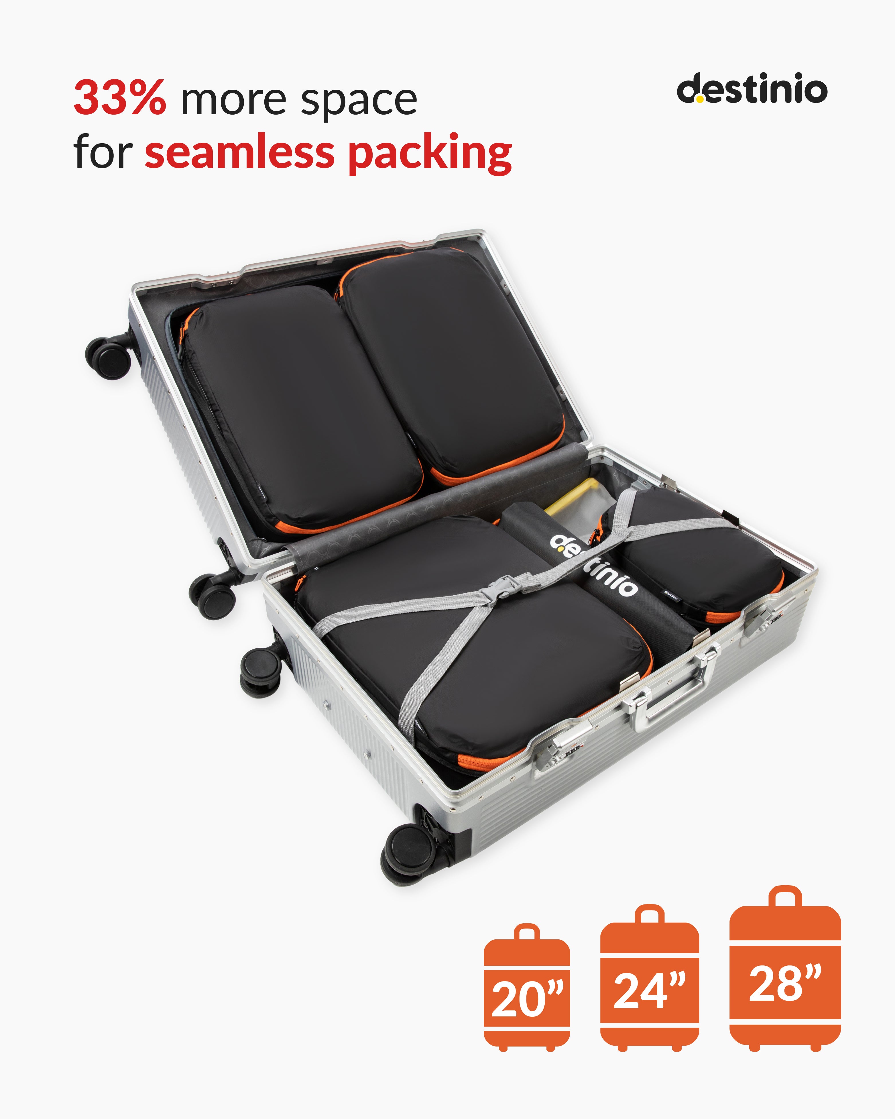 Destinio Compression Packing Cubes - 6 piece set