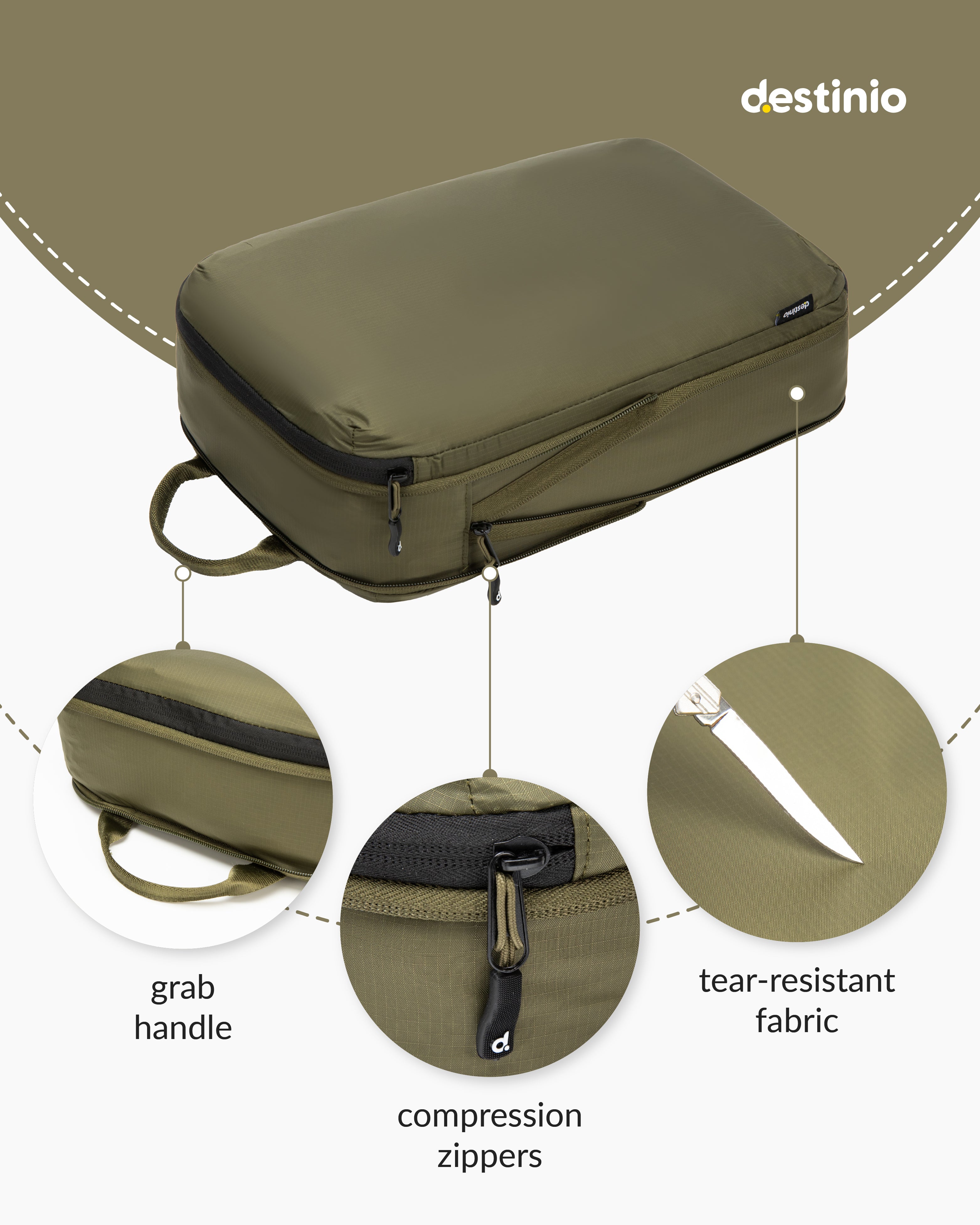 Destinio Compression Packing Cubes - 6 piece set