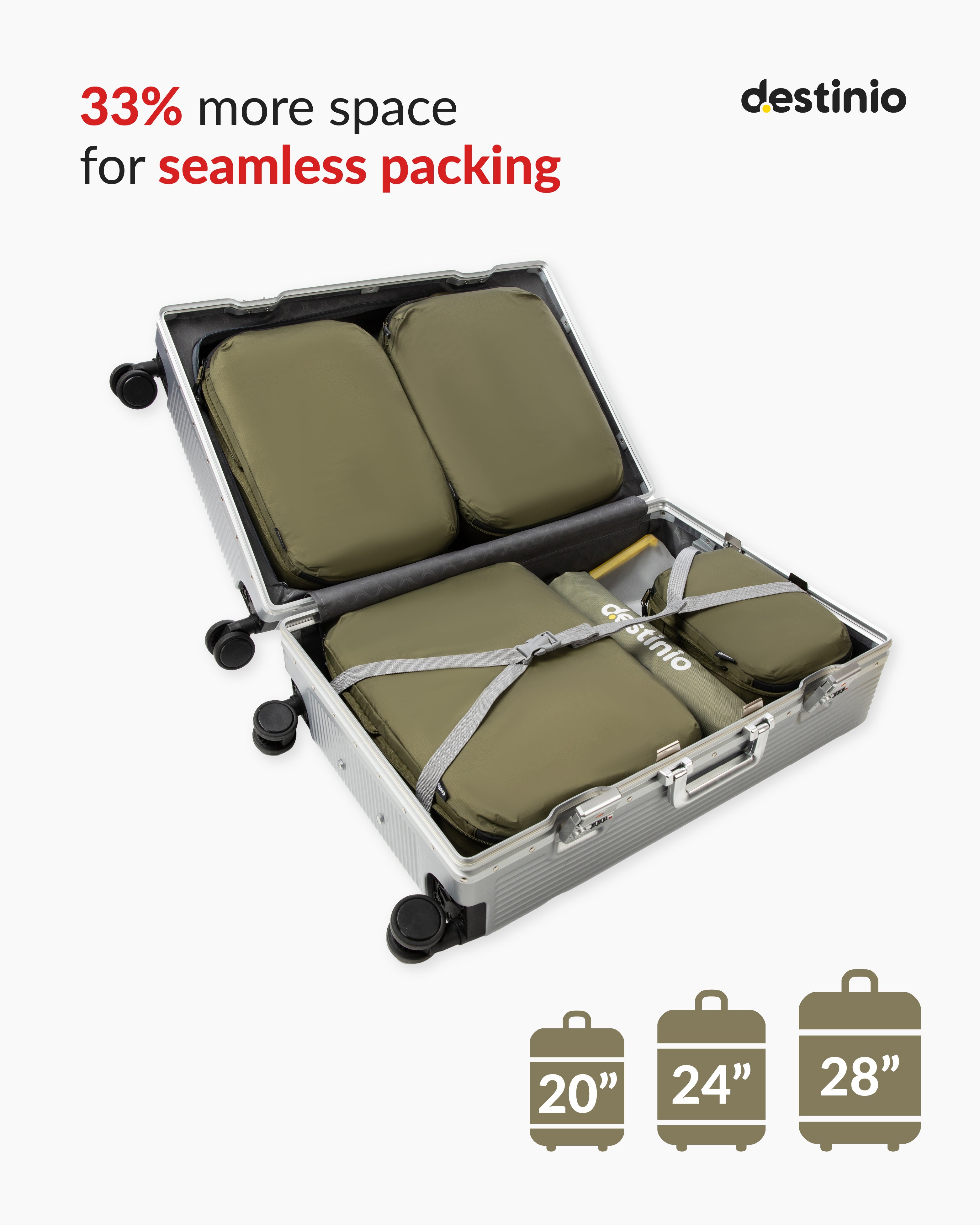 Destinio Compression Packing Cubes - 6 piece set