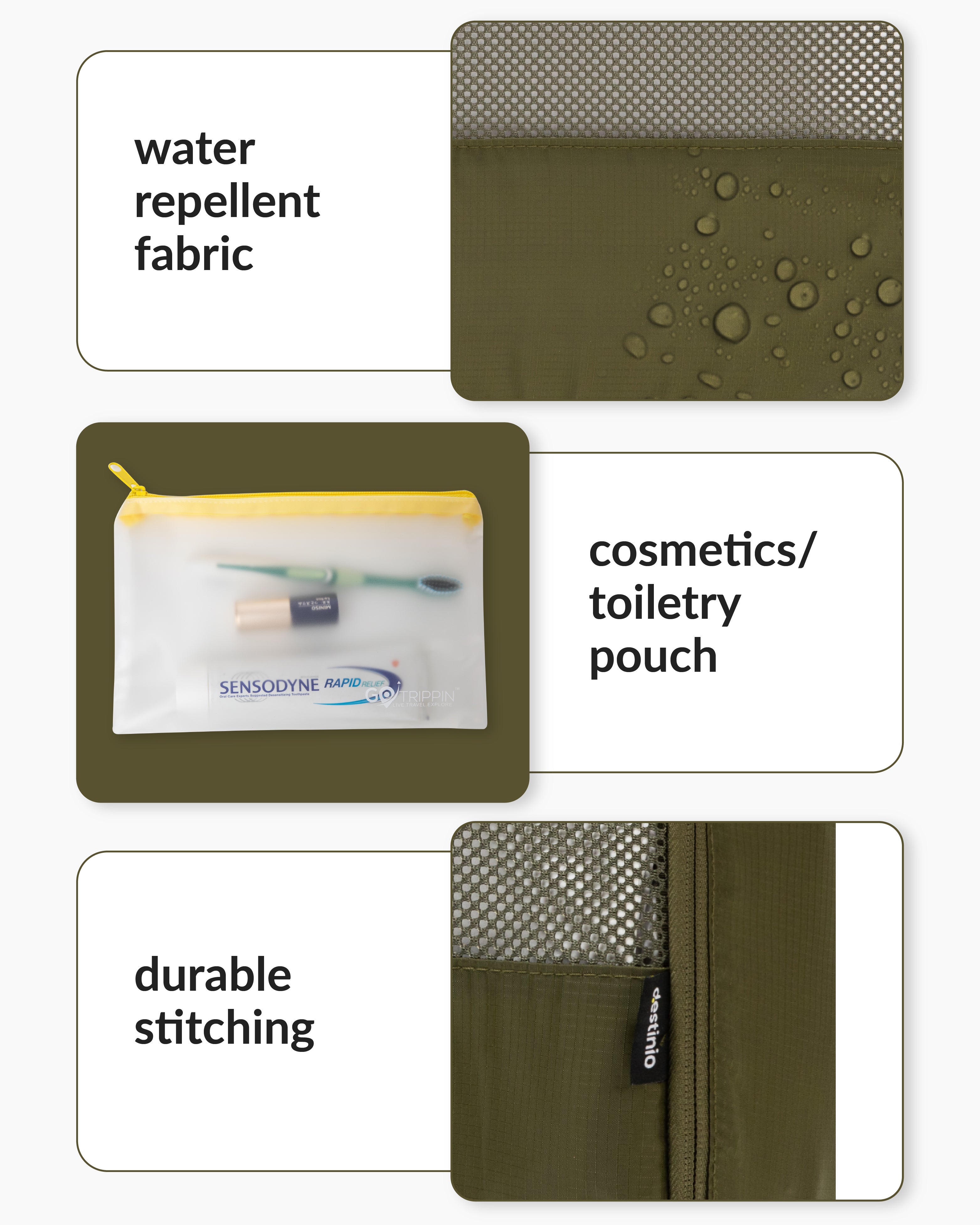 Destinio Packing Cubes - 6 piece set (Rectangle Mesh)