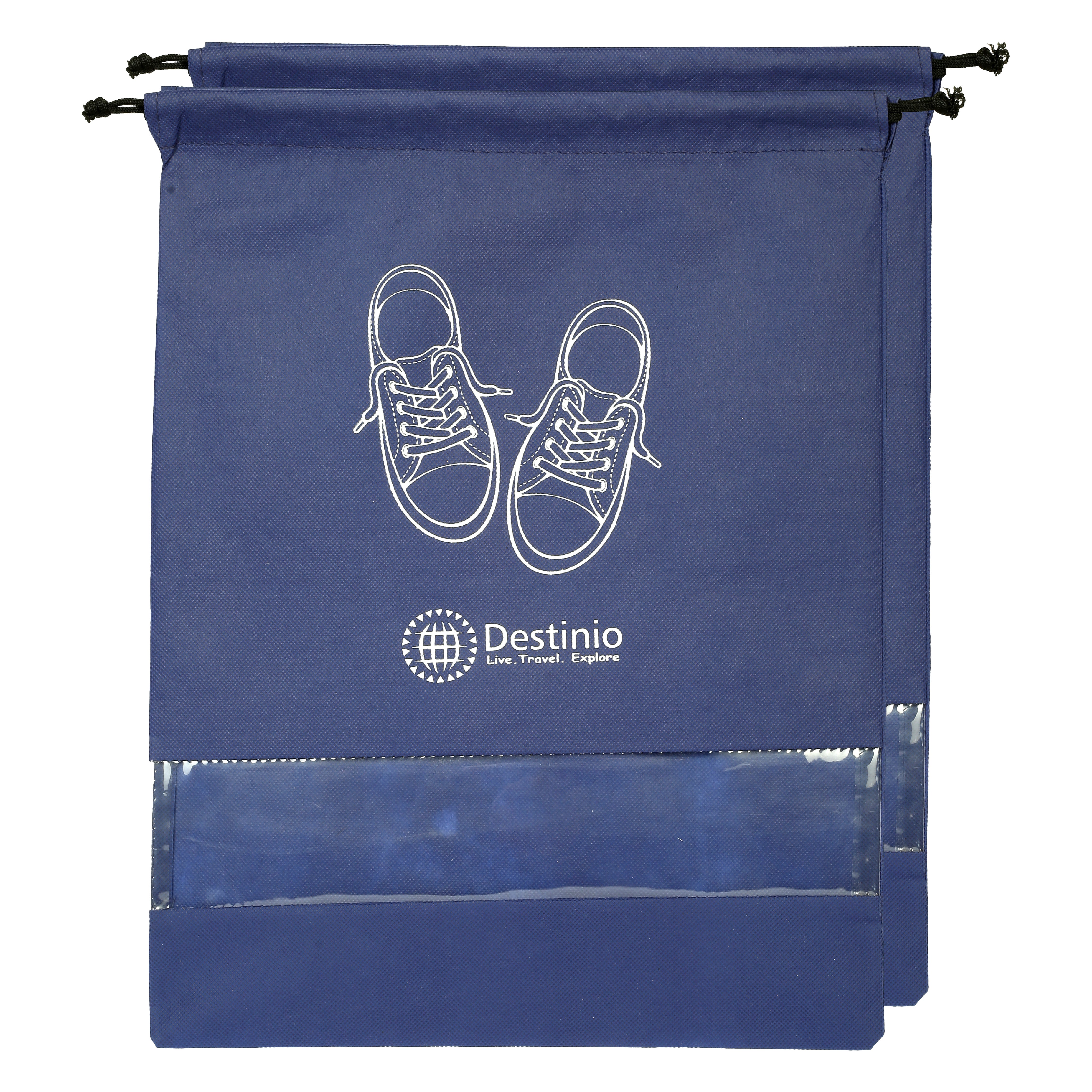 Destinio Shoe Bags Pouches Travel, 6 Pcs in 3 Colors and 3 Designs