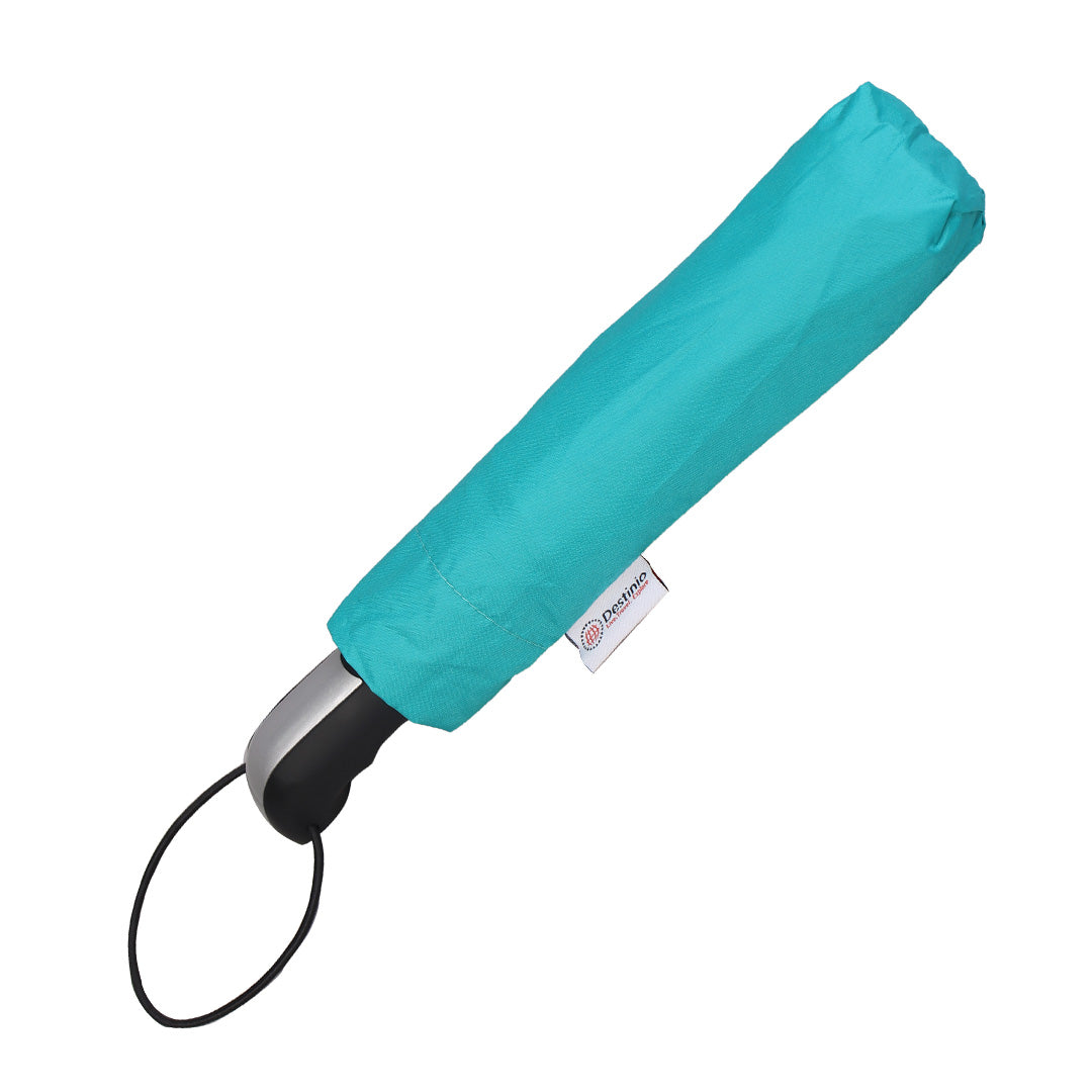 Destinio Teal Umbrella | 3-Fold Automatic, Windproof, Compact Design with 10 Fiberglass Ribs