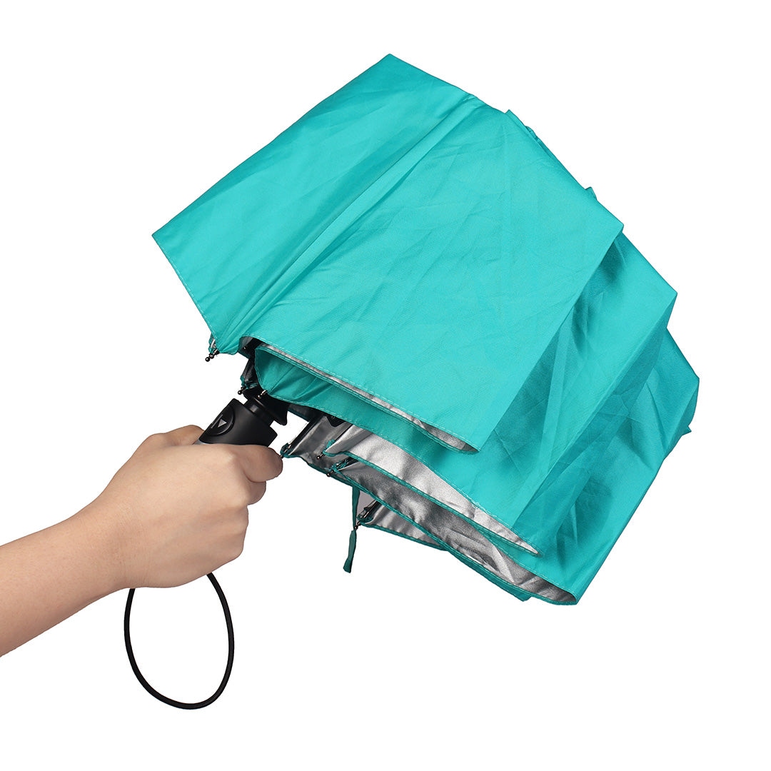 Destinio Teal Umbrella | 3-Fold Automatic, Windproof, Compact Design with 10 Fiberglass Ribs