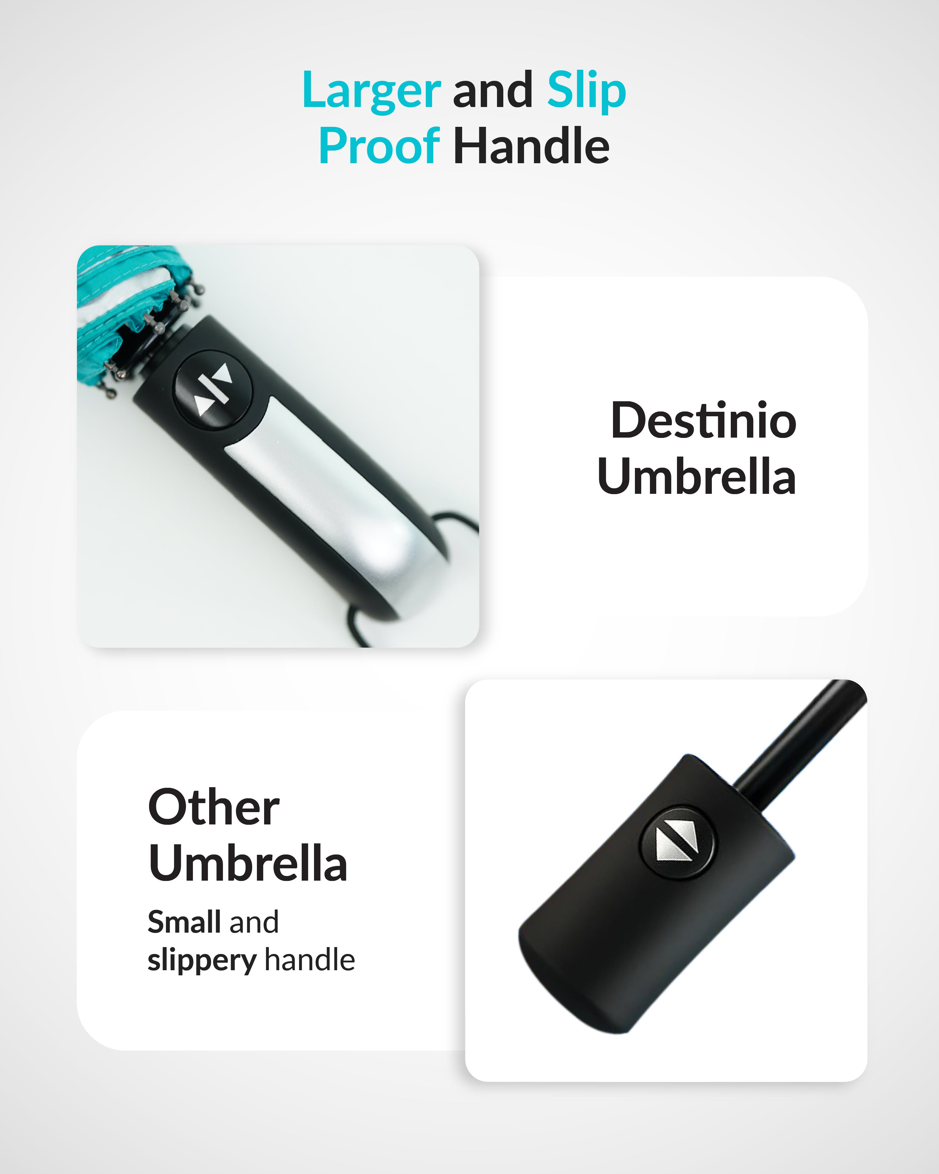 Destinio Umbrella for Women, Umbrella for Men - Automatic 3 Fold Windproof with Travel Cover with Auto Open and Close