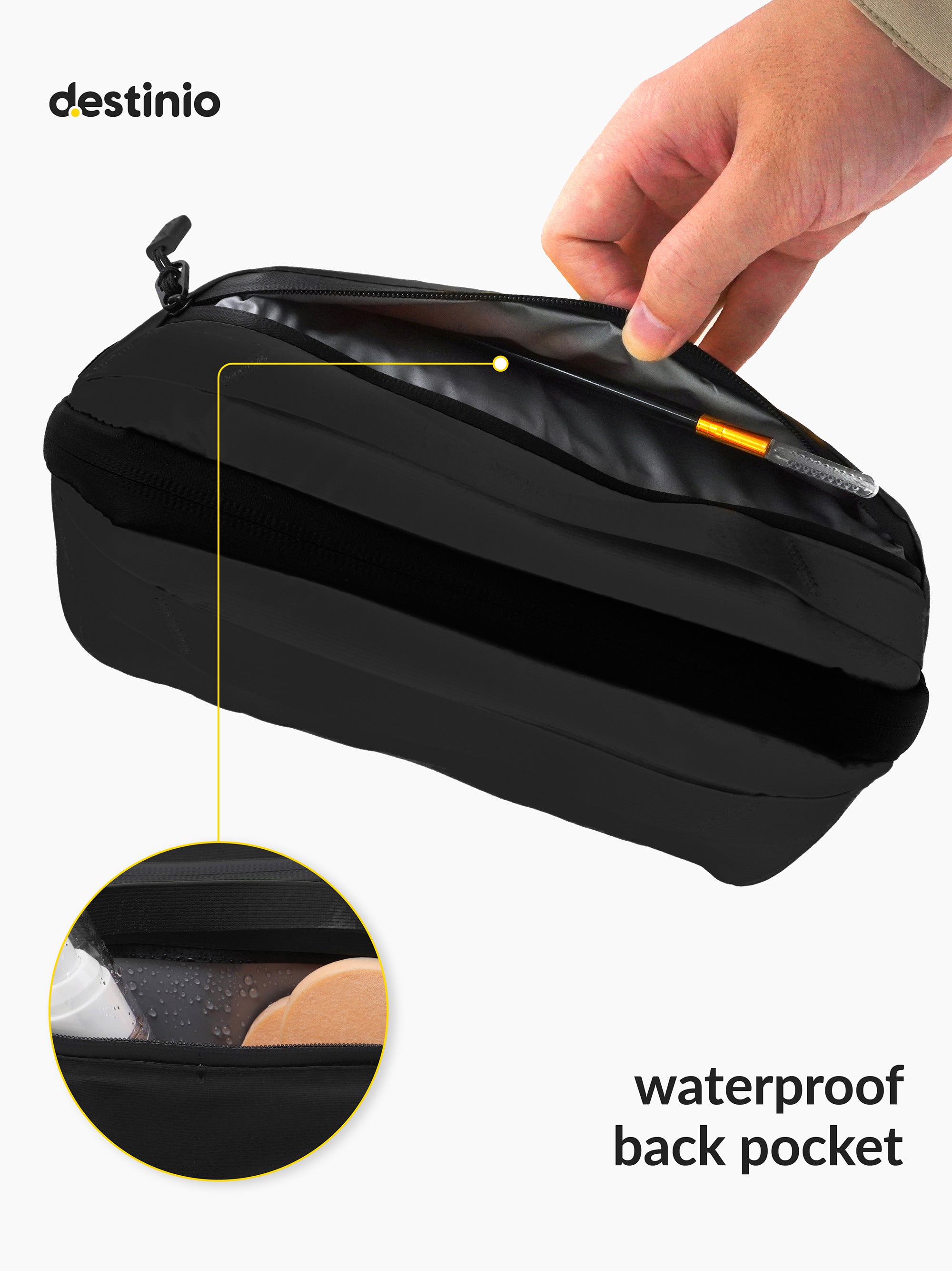 Destinio Premium Toiletry Bag | Waterproof Nylon, Large Storage, Compact Design