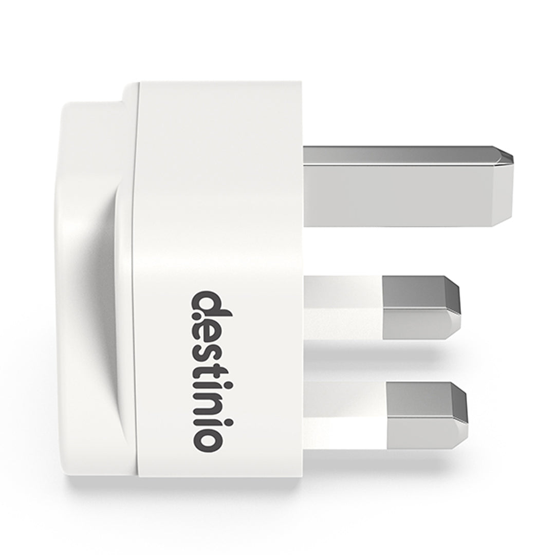 Destinio Multi Adapter Type G UK | Universal Compatibility, Dual Device Charging, Safety Certified