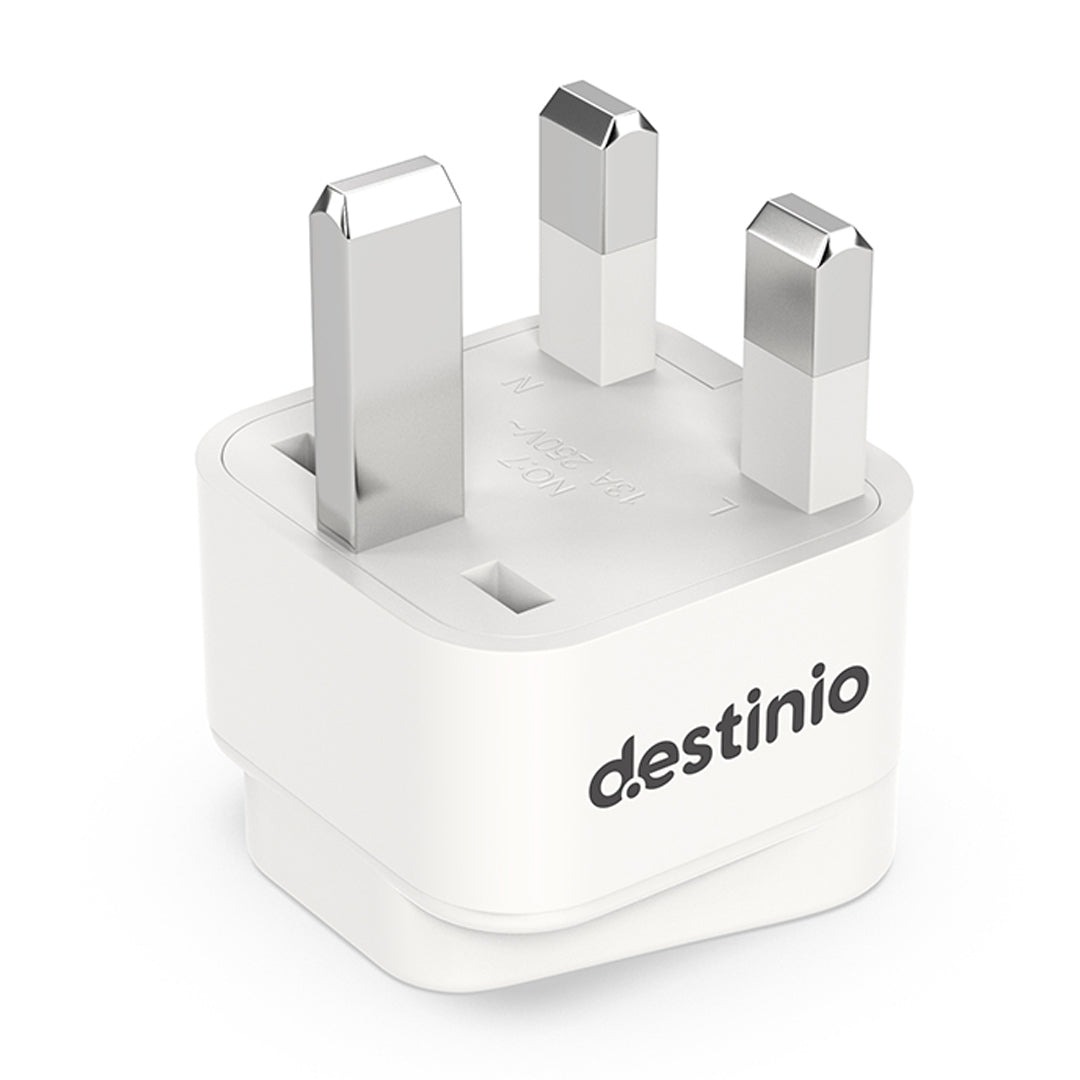 Destinio Multi Adapter Type G UK | Universal Compatibility, Dual Device Charging, Safety Certified