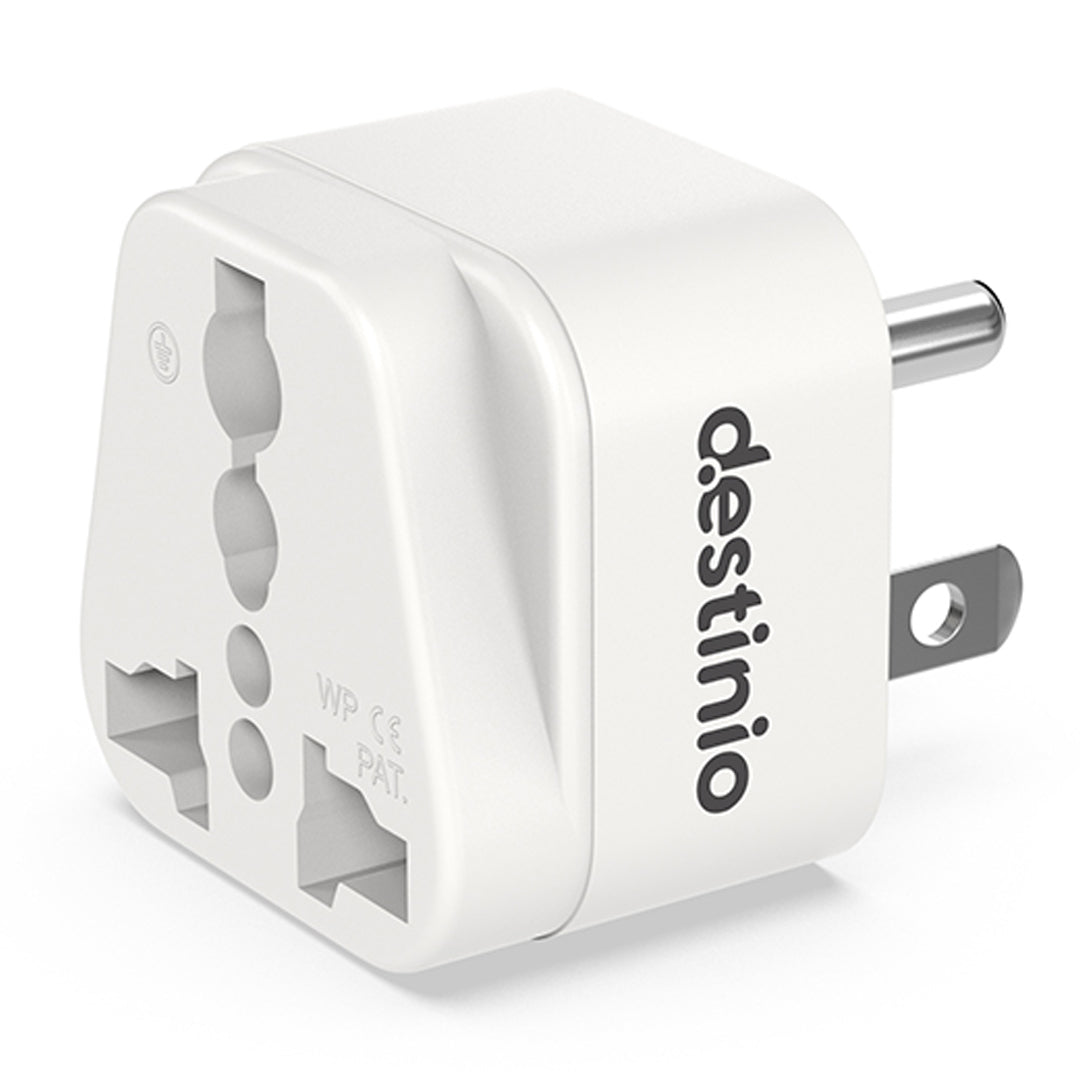 Destinio Multi Adapter Type B USA | Universal Compatibility, Dual Device Charging, Safety Certified