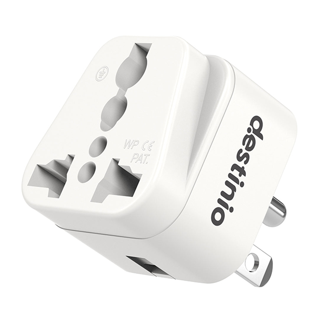 Destinio Multi Adapter Type B USA | Universal Compatibility, Dual Device Charging, Safety Certified
