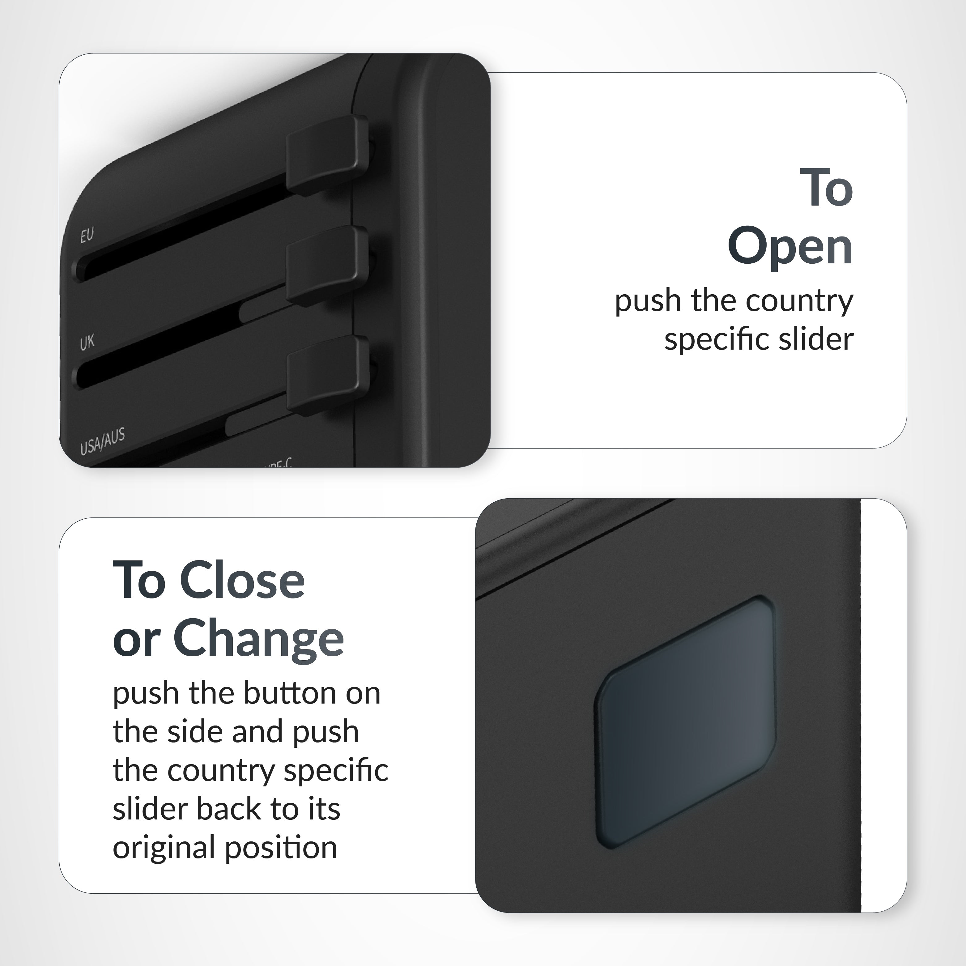 Destinio Universal Travel Adapter | 20W PD Fast Charger | Type C & Dual USB | Worldwide Plug US UK EU AUS | Indian 3 Pin Compatible & Portable (Black)