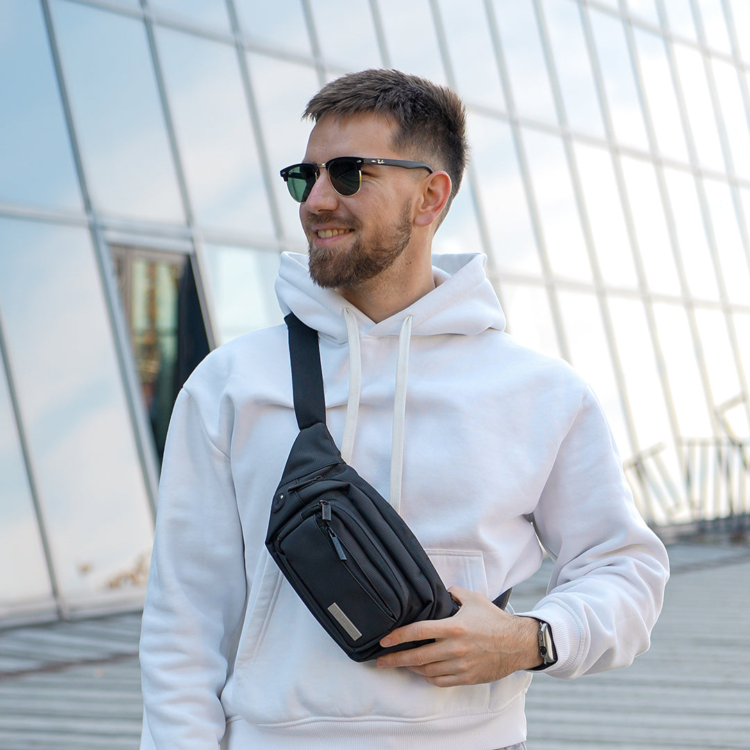 Destinio Waist Bag | Water-Resistant, RFID Protection, Adjustable Strap, Multiple Pockets