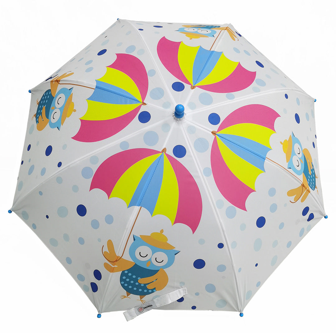 Destinio Umbrella for Kids - Blue | Safe Design, Waterproof, Windproof, Lightweight