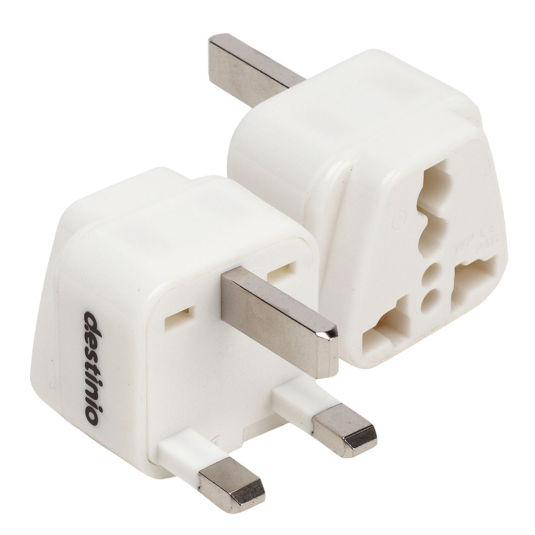 Destinio Multi Adapter Type G UK | Universal Compatibility, Dual Device Charging, Safety Certified