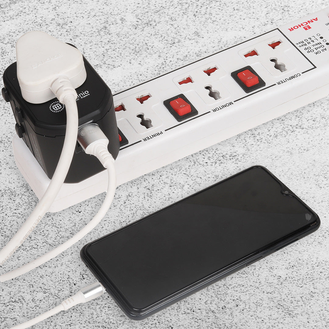 Destinio International Plug Adapter | Dual USB Ports, Smart Fast Charging, 10-Year Warranty