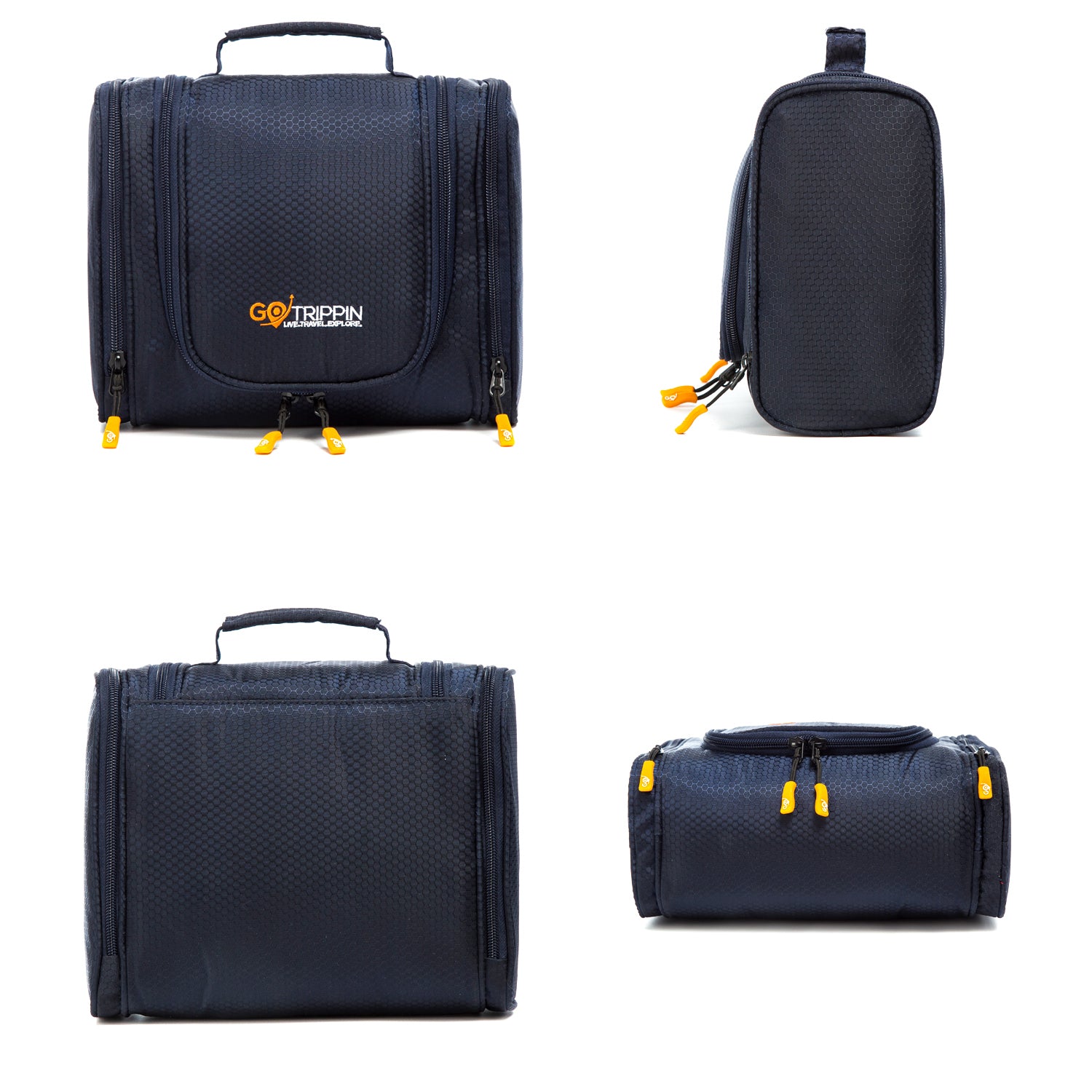 Destinio Toiletry Bag - Dark Blue | Waterproof, Multi-Pocket, Padded Design, with 360° Hanging Hook