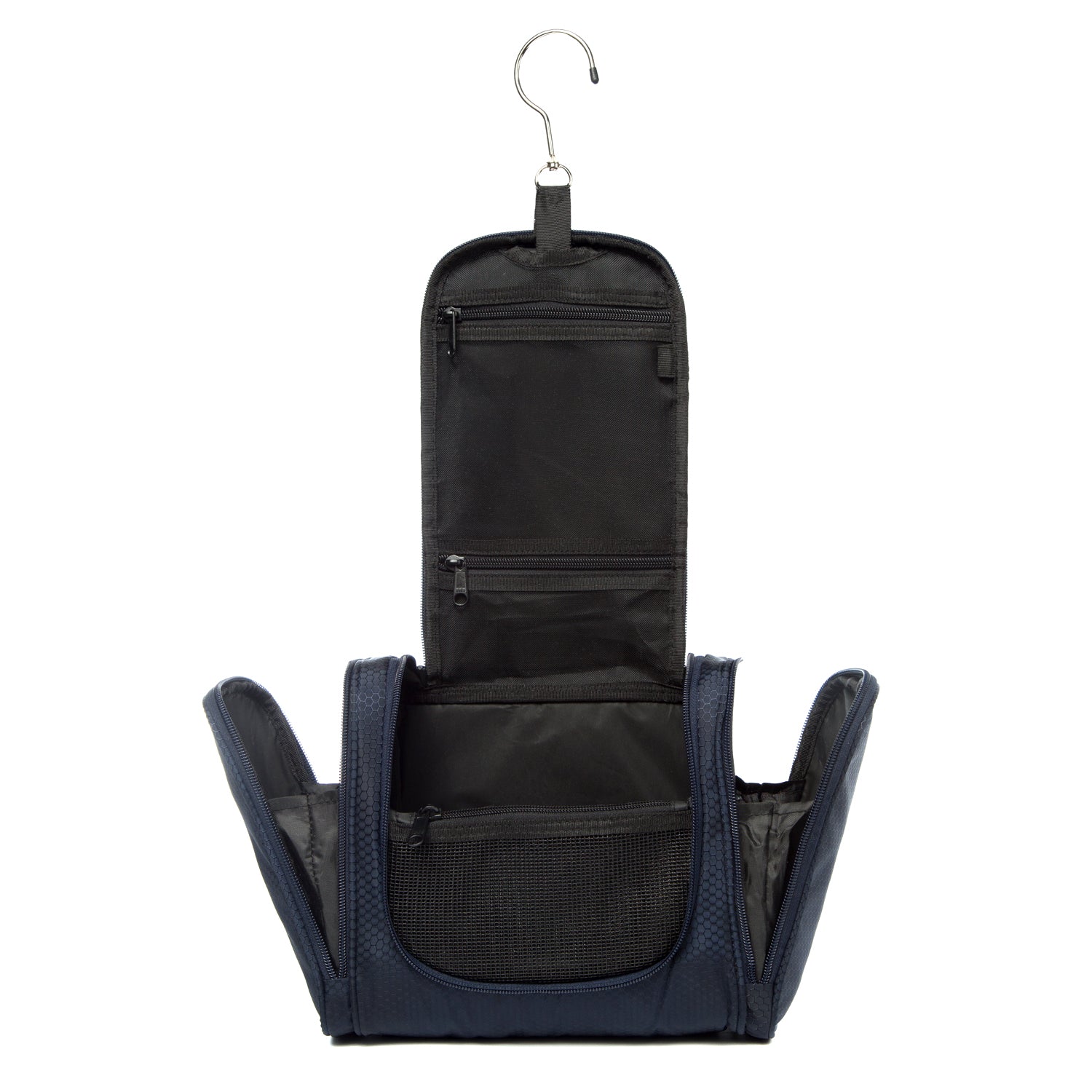 Destinio Toiletry Bag - Dark Blue | Waterproof, Multi-Pocket, Padded Design, with 360° Hanging Hook