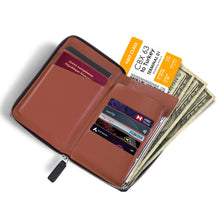 Load image into Gallery viewer, Buy Black Leather Travel Passport Holder Online - Inside View - Destinio.in
