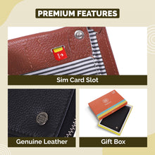 Load image into Gallery viewer, Buy Black Leather Travel Passport Holder Online - Premium Features - Destinio.in
