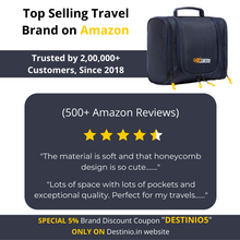 Load image into Gallery viewer, Buy Blue Polyester Travel Toiletry Bag Online - Destinio.in - Customer Reviews and Ratings
