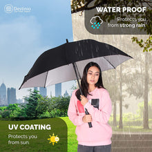 Load image into Gallery viewer, Buy Destinio Big Umbrella for Men and Women 27 Inches Black Online at Destinio.in - Waterproof and UV Coated
