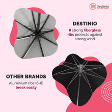 Load image into Gallery viewer, Buy Destinio Pink Floral Printed Umbrella, 21 Inches, 3 Fold - Destinio.in - Fibreglass Ribs
