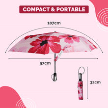 Load image into Gallery viewer, Buy Destinio Pink Floral Printed Umbrella, 21 Inches, 3 Fold - Destinio.in - Size Dimensions

