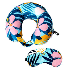 Load image into Gallery viewer, Buy Destinio Printed Neck Pillow and Eye Mask Set (Floral)
