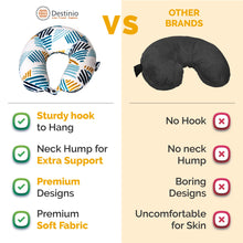 Load image into Gallery viewer, Buy Destinio Printed Neck Pillow and Eye Mask Set (Geometric Pattern) - Superior Brand
