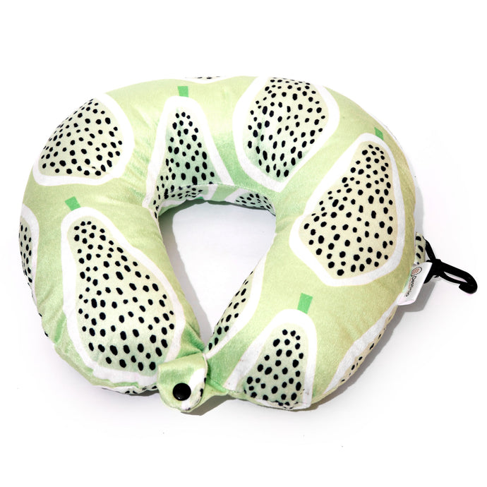 Buy Destinio Travel Neck Pillow in Green Pear Print - Destinio.in