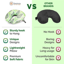 Load image into Gallery viewer, Buy Destinio Travel Neck Pillow in Green Pear Print - Superior Quality -  Destinio.in

