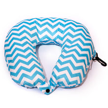 Load image into Gallery viewer, Buy Destinio Travel Neck Pillow in Light Blue Waves Print - Destinio.in
