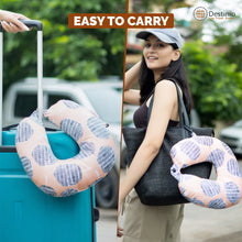 Load image into Gallery viewer, Buy Destinio Travel Neck Pillow in Orange Candy Print - Easy to Carry - Destinio.in
